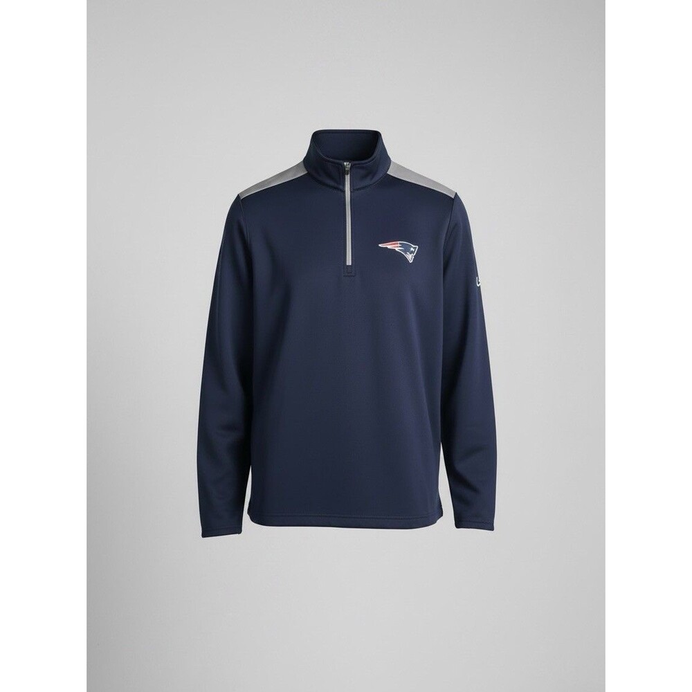 NFL New England Patriots Navy Knit 1/4 Zip Knit  Size XL
